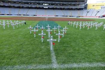 Crosses on the Field at Eden Park