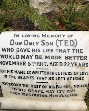 Memorial placed by Edward's parents