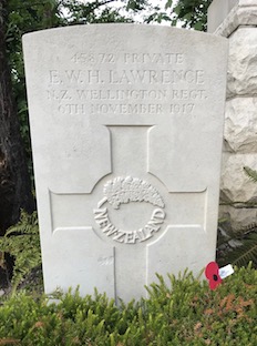 Gravestone of Pte. E.W.H. Lawrence