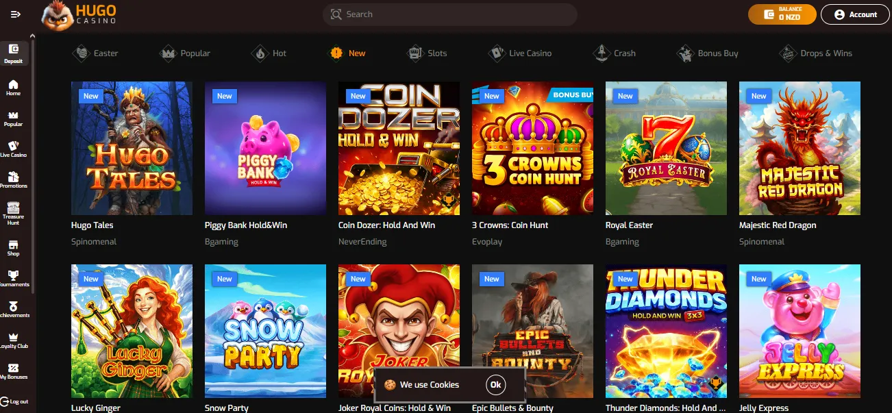 Popular games at bitcoin casinos NZ